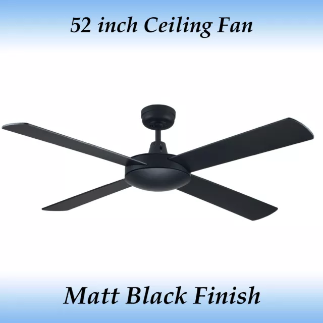 Genesis 52 inch (1300mm) Matt Black Ceiling Fan