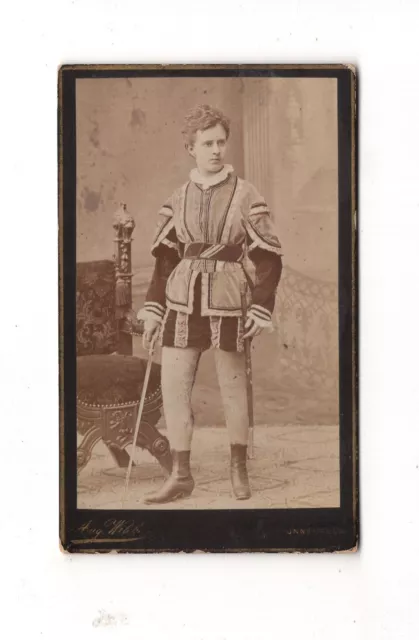 CDV Foto Feiner Herr / Schauspieler in Kostüm mit Widmung - Innsbruck 1880er