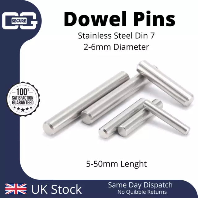 2mm 3mm 4mm 5mm 6mm ⌀ Steel Dowel Pins DIN7 Parallel Pins