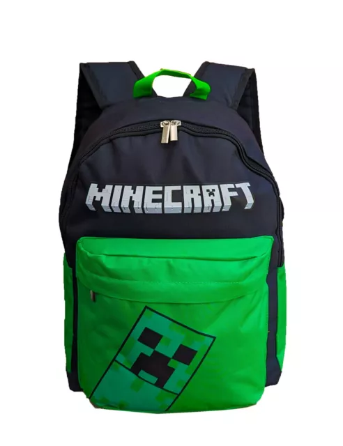 Minecraft Backpack Kids Adults Creeper Gamer School Bag Gaming Laptop Rucksack