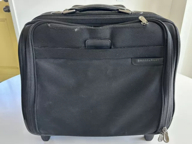 Briggs & Riley Travelware Rolling Briefcase Carry On Luggage Black Nylon