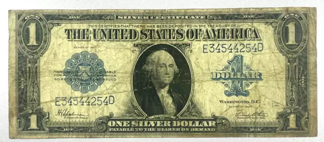 1923 $1 Dollar Large Size Blue Seal Silver Certificate Banknote FR# 237