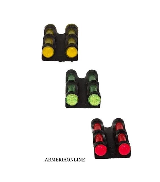 Mirino Fucile Caccia Fibra Ottica - Rosso, Verde, Giallo, Diametro 2.6mm, Massima Visibilità - Foto 6