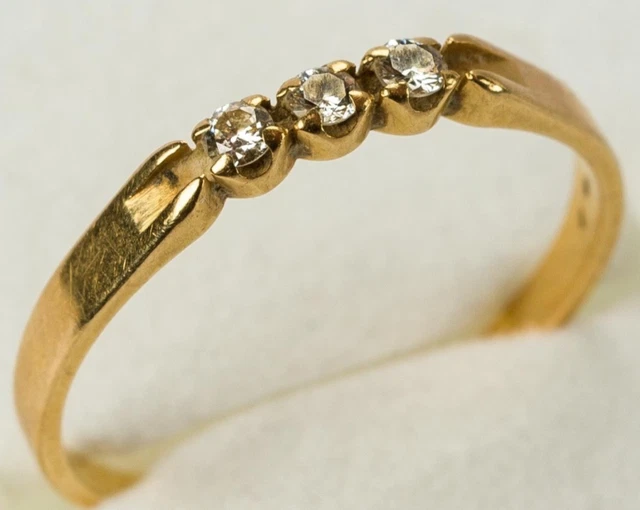 Bague Ancienne En 2 Ors 18K Sertie D'un Saphir Blanc - Taille 51, Poinçon Tête D'aigle, Repolie