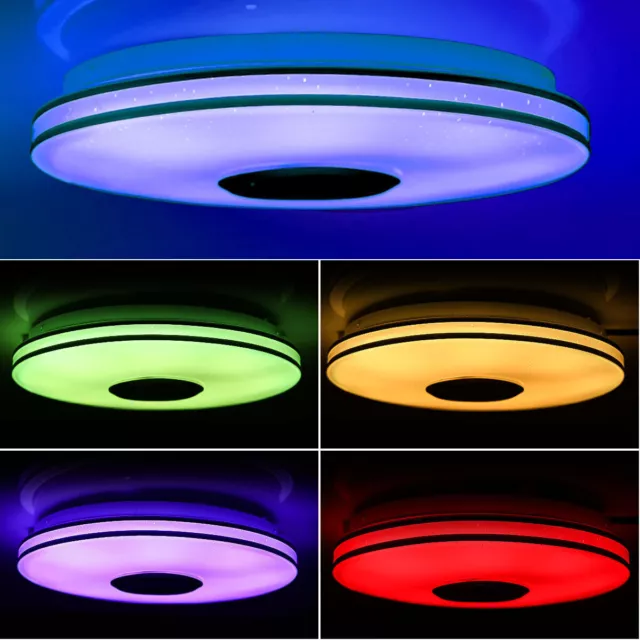 RGB LED Deckenlampe Dimmbar mit Bluetooth Musik Lautsprecher App Fernbedienung A 3