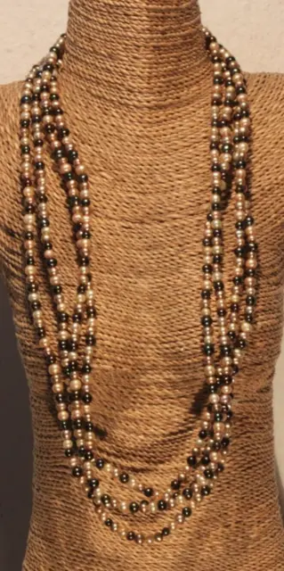 Antik Vintage 200 cm lang Halskette mit Süßwasserperlen Halsschmuck