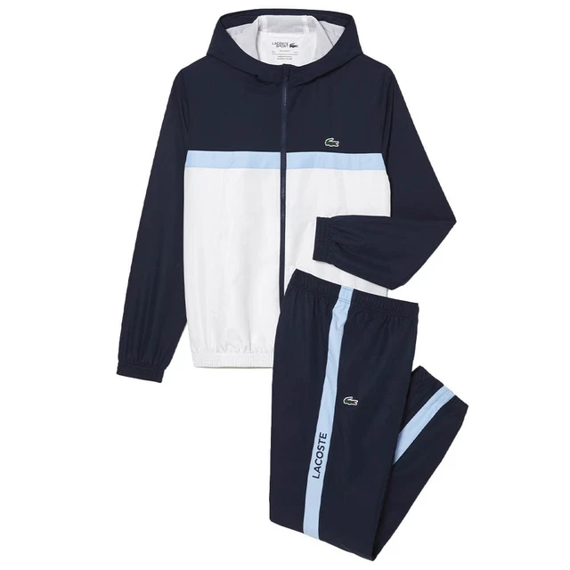 Navy blue lacoste tracksuit deals