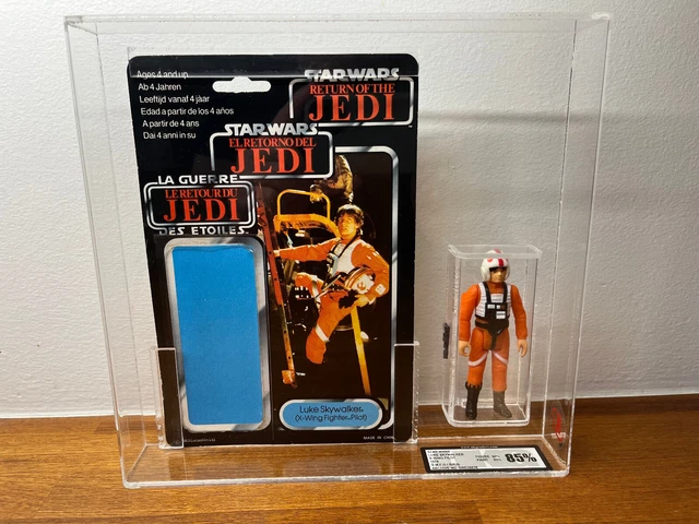 Star Wars Vintage Luke Skywalker X-Wing Pilot Tri Logo Card UKG 85 Kenner no AFA