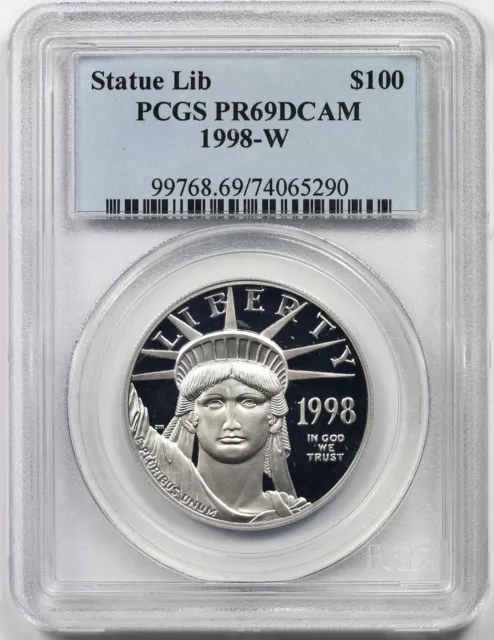 1998-W Statue of Liberty Platinum American Eagle $100 PR 69 DCAM PCGS 1 oz