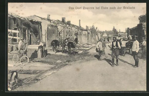 CPA Rouvres, partial view from the place in ruins 1916