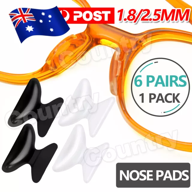 6 Pairs Silicone Anti-Slip Stick On Nose Pads for Eyeglass Sunglasses Glasses