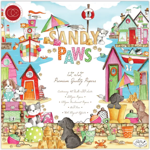 Sandy Paws Beach 12" or 6" Paper Pads, Stamps, Charms - Craft Consortium