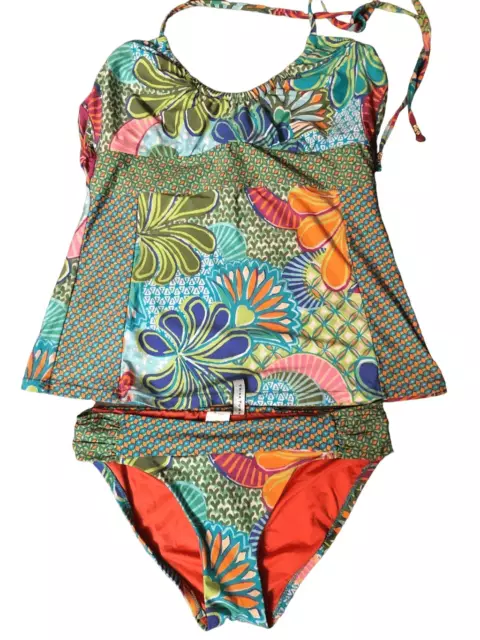 Trina Turk ZANZIBAR  Sz 8 Tankini Top & Sz 6  Shirred Hipster Bottom original $1 2