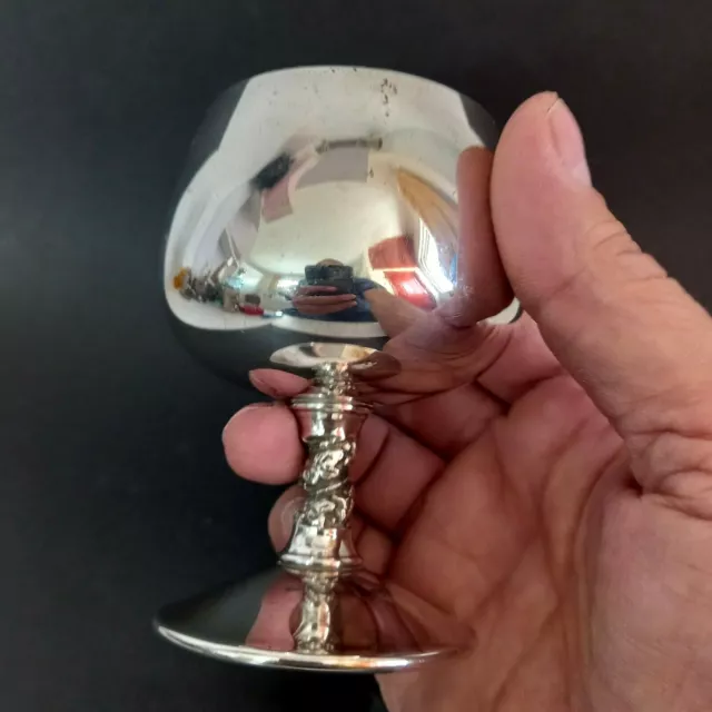 Vintage Silver Plated Falstaff Goblet Decorated Leg Wine Champagne Spain Nice