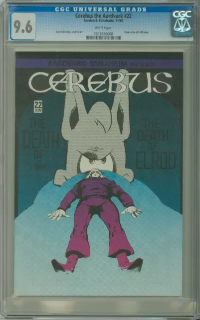 CEREBUS THE AARDVARK 22 CGC 9.6 WP DAVE SIM LOWprint FEWcensus Aardvark Vanaheim