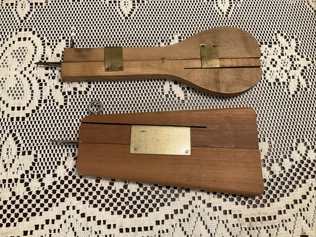 2 Herramientas de enganche de aguja deslizante perforadora de madera de colección