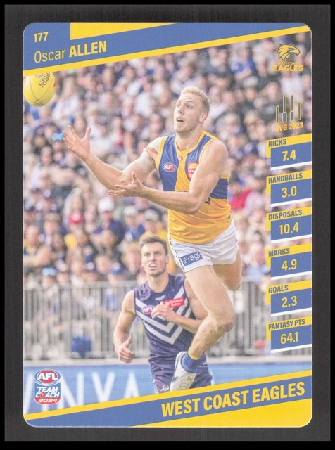 AFL 2024 TEAMCOACH West Coast Eagles Oscar Allen 177 Card CB-1-9-A-24