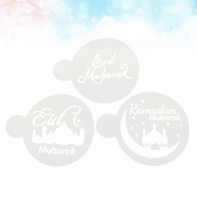 3 Sets Eid-Party Kaffee-Kunst-Schablonen Kuchenform Rostfreier Stahl