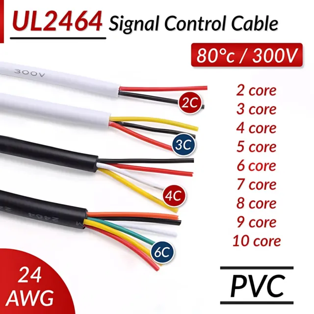 UL2464 Multi-Core Power Wire 24AWG Signal Control Cable 2/3/4/5/6/7/8/9/10 Cores