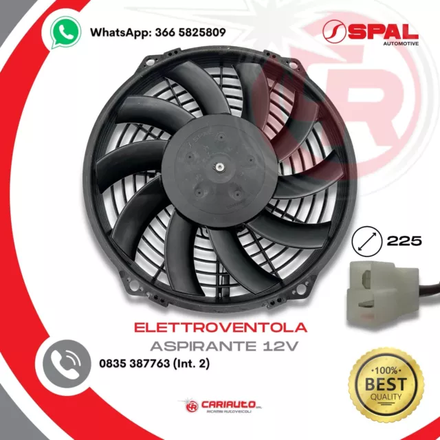 Ventilatore Aspirante Ventola Assiale Spal VA07-AP8/C-58A, 12v Diametro 225mm 2