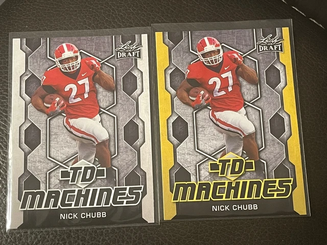 2018 Leaf Draft Nick Chubb Two Card Lot Td Machines 1-Gold 1-Silver Card Td-14