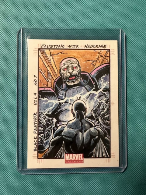 2011 Marvel Universe Sketch Card Apocalypse Black Bolt Faustino