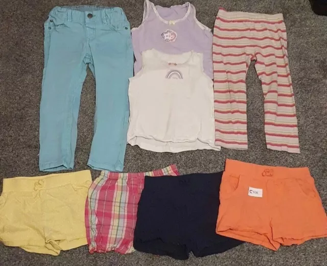 kid kids girls bundle joblot size 2-3 years clothes top trousers leggings shorts