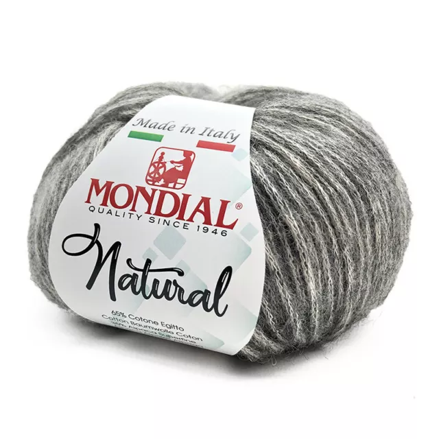 Gomitolo lana alpaca superfine e cotone egitto,Natural Mondial,lavoro ai ferri