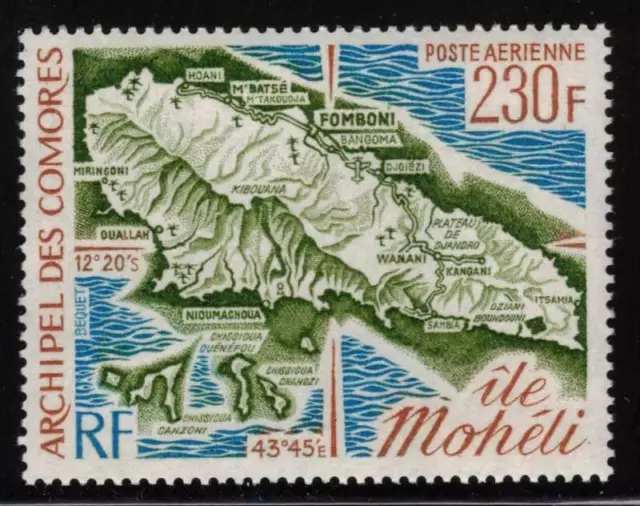Comoro Islands Map Type Scott #C68. Mint Never Hinged 1975