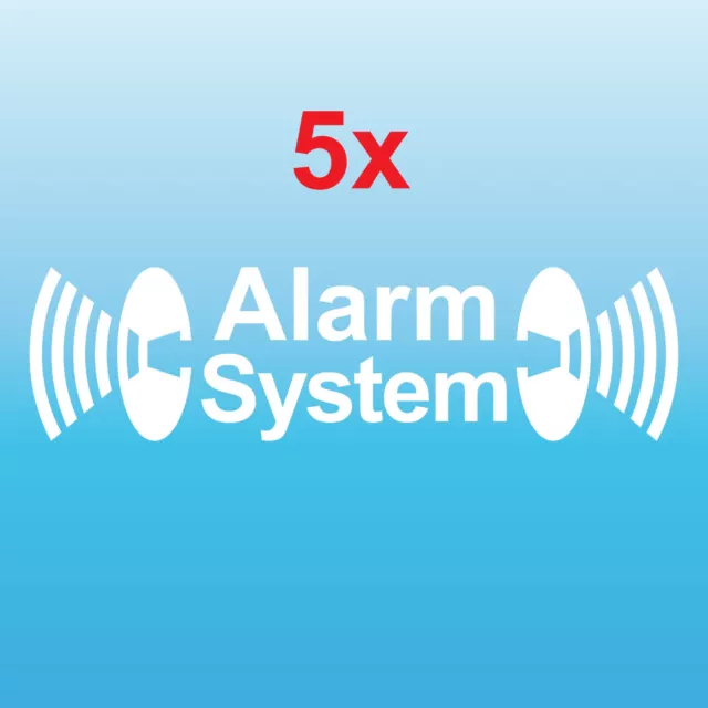 5 White Reverse System Alarm Tattoo Sticker Car Balcony Shop