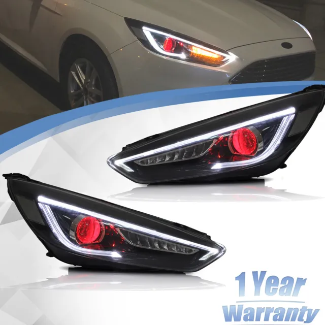 Red Demon Eyes LED-Scheinwerfer für Ford Focus 2015-2018 Sequential Signals
