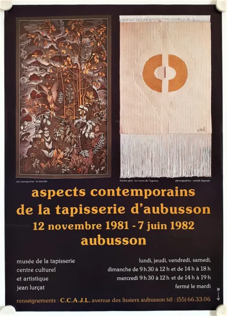 Affiche Tapisseries GLEB - MAINGONNAT 1981 Exposition Musée Tapisserie Aubusson
