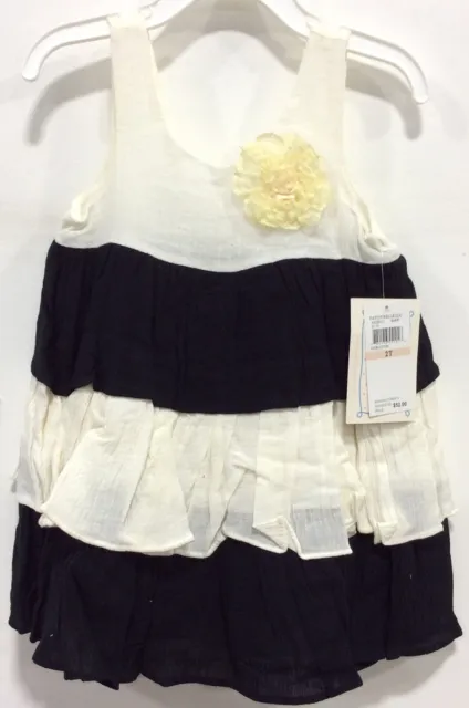 Marmellata Baby Girl's Gauze Tiered Sorbet Shades Tank Dress Black Size 2T