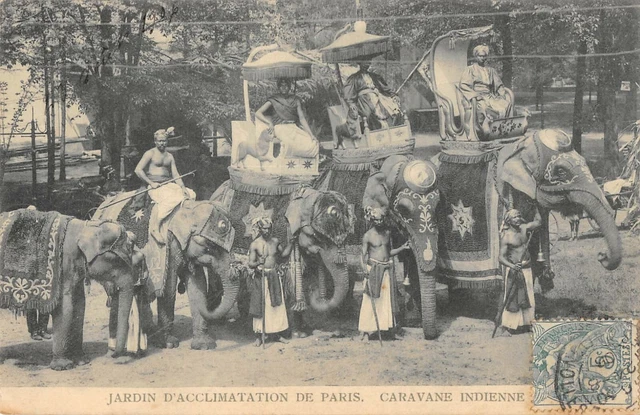 Cpa 75 Paris Jardin Zoologique D'acclimatation Caravane Indienne