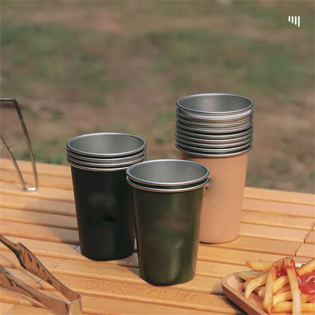 4PCS Stainless Steel Camping Cup 350ml Outdoor Travel Coffee Beer Kettle 2