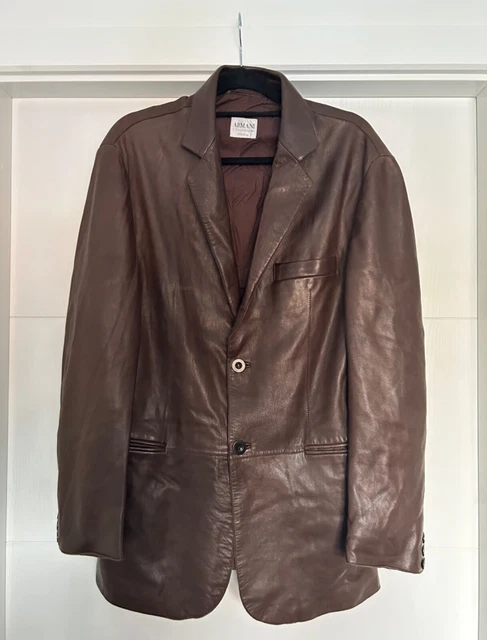 Armani collezioni leather discount jacket