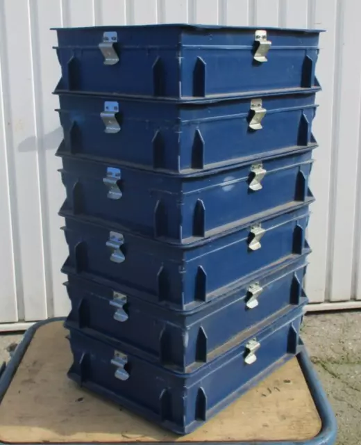 6x Box Stapelkiste Behälter Kiste 40x30x12 cm Industrie Lager Werkstatt Garage