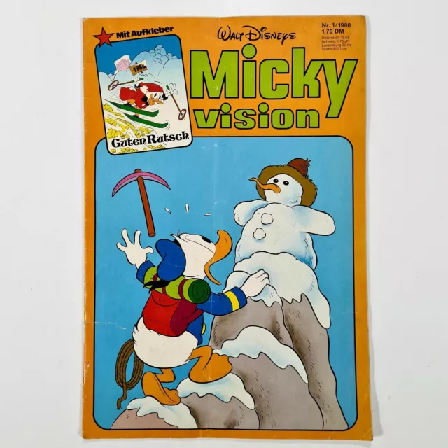 1980 Walt Disney / Ehapa Édition Mickey Vision #1 Dt Z2 Donald Canard /