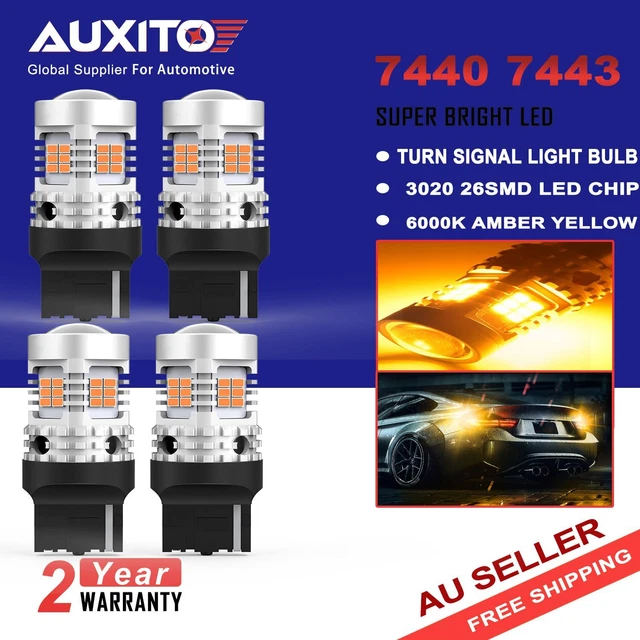 4PCS AUXITO 7443 7440 W21W T20 LED Car CANBUS INDICATOR TURN SIGNAL ...