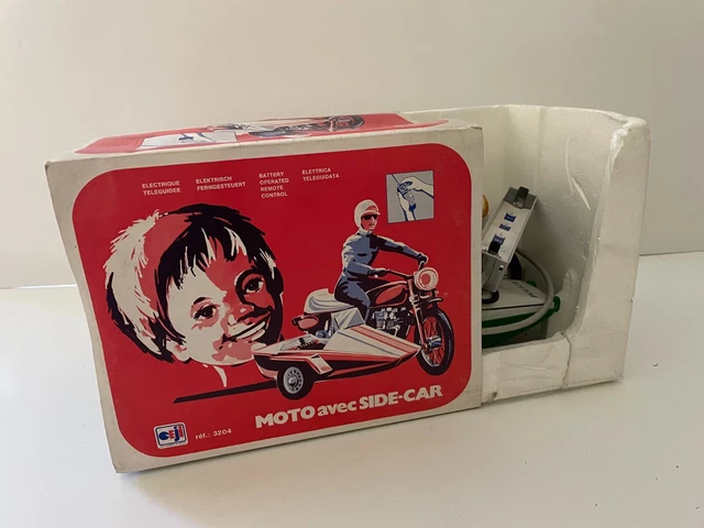Ceji Polizeimotorrad mit Beiwagen und Fernsteuerung mit Originalkarton