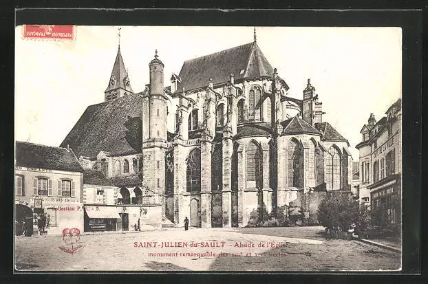 CPA Saint-Julien-du-Sault, Abside de l´Église 1912