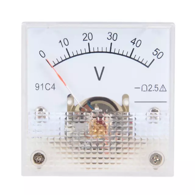 DC 0-50V Analog Panneau Voltage Gauge Volt Mètre 91C4 2.5% marge erreur