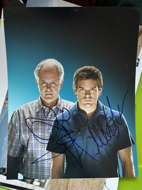 Dexter Michael C Hall John Lithgow Signed  14 X 11" Photo Autograph COA