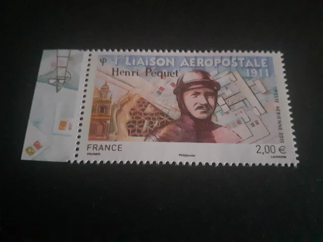TIMBRE FRANCE NEUF PA74a HENRI PEQUET BORD DE FEUILLE ILLUSTRE EUR 2,00