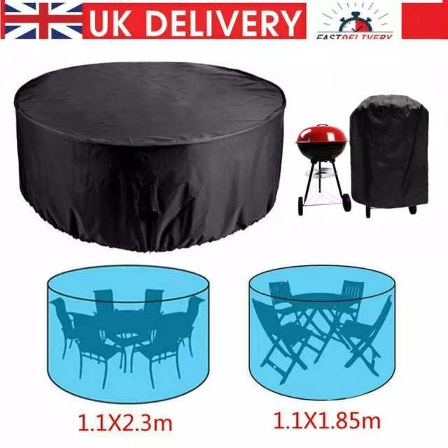 Large Round Waterproof Furniture Cover Outdoor Garden Patio Table Chair Set UK