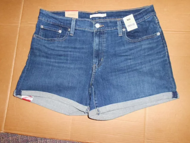 Levi's- Women's  - Blue Denim Mid length Cuffed Shorts- NWT Retail $49.50