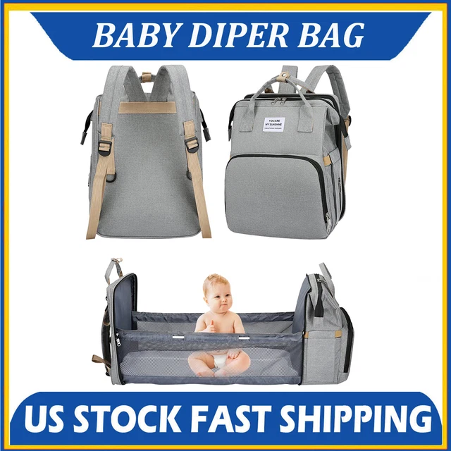 Diaper Bag Backpack Travel Bassinet Foldable Baby Bed Baby Sleeping Bag Crib US