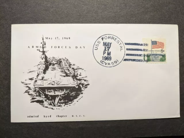 USS FORRESTAL CVA-59 Naval Cover 1969 ARMED FORCES DAY Cachet