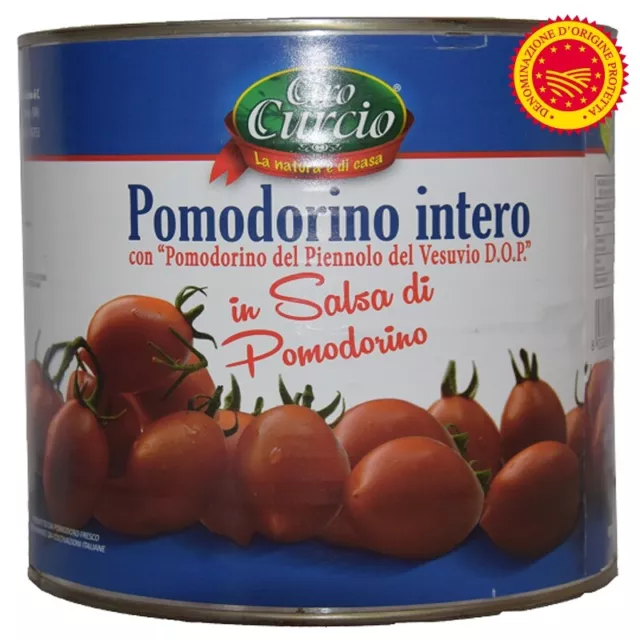 Tomates Cherry Del Piennolo Vesubio Enteros en Salsa Kg. 2550 - Cartón 6 Piezas