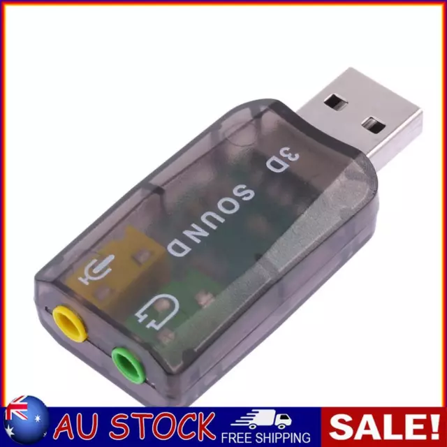 USB Sound Card 5.1 CH 3D Audio Adapter for Desktop Laptop Notebook Computer